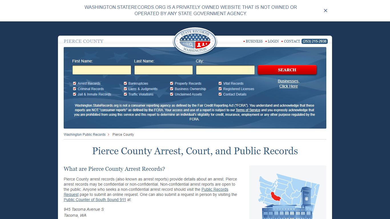 Pierce County Arrest, Court, and Public Records